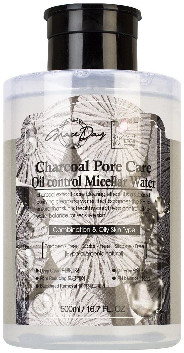 Grace Day Charcoal Pore Care Oil Control мицеллярная вода 500 мл