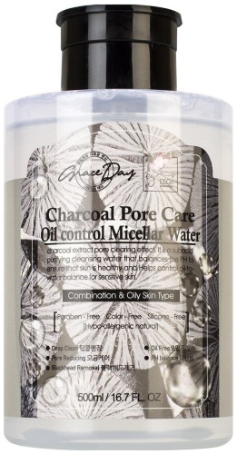 Grace Day Charcoal Pore Care Oil Control мицеллярная вода 500 мл