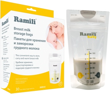 Пакет Ramili Для грудного молока Baby BMB40, объём 180 мл, 30 шт