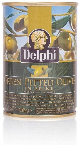 Delphi оливки Green Pitted olives in brine 400 г