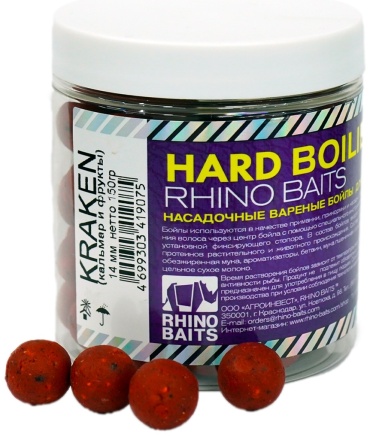 Прикормка RHINO BAITS RB01506 кальмар и фрукты 0.15 кг