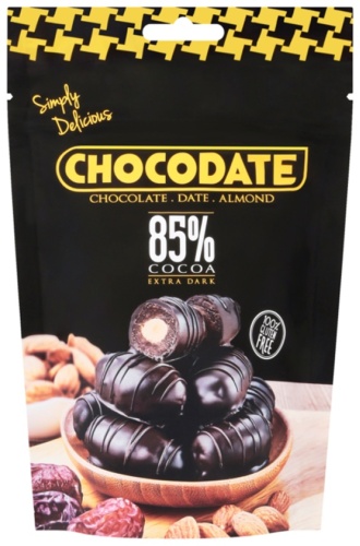 Chocodate Финики с миндалём в тёмном 85% шоколаде 100 г