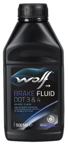 Тормозная жидкость гликолевая WOLF BRAKE FLUID DOT 3&4 0.5 л
