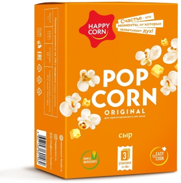 Попкорн Happy Corn с сыром сыр 300 г
