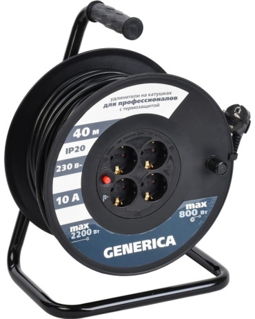 Удлинитель на катушке GENERICA WKP10-10-04-40-G, 40 м