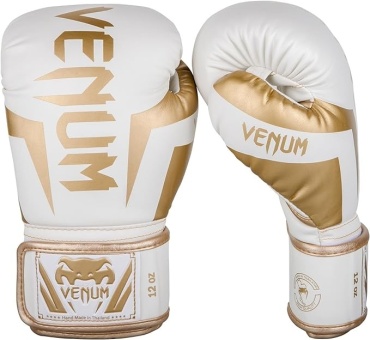 Боксерские перчатки Venum 14 oz белый, золотистый