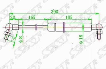 AA-TOP Ni-141218 упор капота для Nissan Cefiro/Maxima 2001-2000 черный