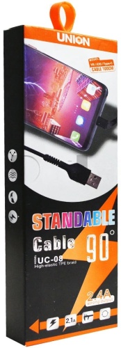 Кабель Union USB 2.0 (F), USB TypeC (M), 1 м, черный