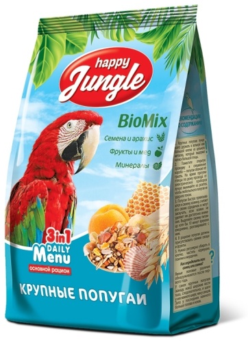 Happy Jungle для крупных попугаев 500 г