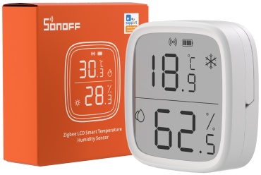 Датчик температуры SONOFF Zigbee SNZB-02D, экосистема: Amazon Alexa, Google Home