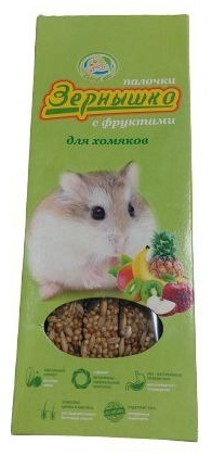 Лакомство Зернышко Палочки с фруктами для хомяков 90 г