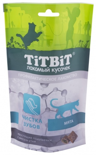 Лакомство TiTBiT Хрустящие подушечки с мясом утки 015407 60 г