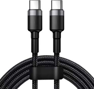 Кабель USB TypeC (F), USB TypeC (M), 2 м, черный