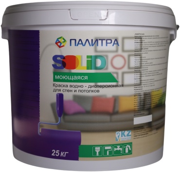 Палитра водоэмульсионная Solid 25 кг, белый цвет