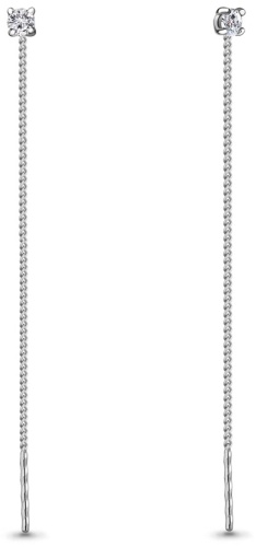 Серьги-цепочки AQUAMARINE 48312А вес 0.56 г серебро, фианит