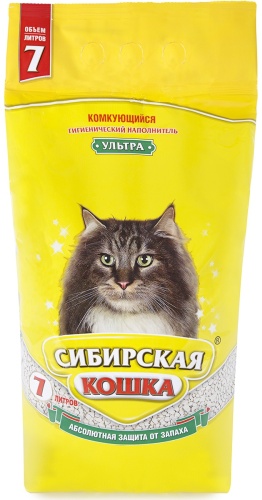 Наполнитель Сибирская Кошка Ультра комкующийся 7 л