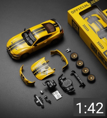Легковая Ford Mustang Ford 1:42, металл, желтый