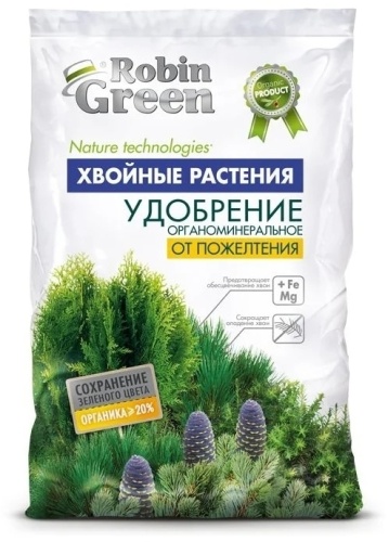 Robin Green гранулы органоминеральное от пожелтения хвои Робин Грин, 2,5к л 2.5 кг
