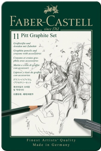 Набор карандашей чг Faber-Castell Pitt Graphite, 11 предметов, заточен., метал. кор.