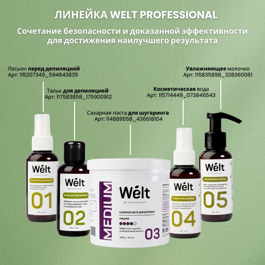 Welt professional мицеллярная вода до депиляции, для тела 100 мл