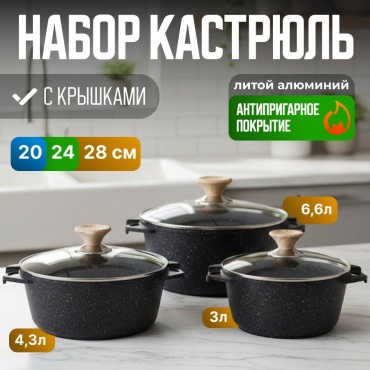 Набор кастрюль Baytabaq KN-88 3 в 1