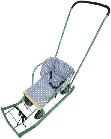 Санки Nika kids Т5У/ОЛ с матрасом зеленый, серый