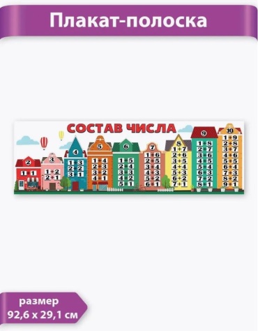 Плакат Праздник Состав числа, A1, картон