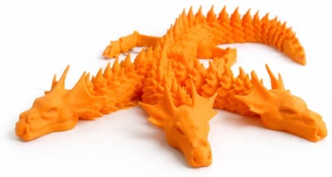 Подвижная игрушка Трёхглавый дракон 3D оранжевый