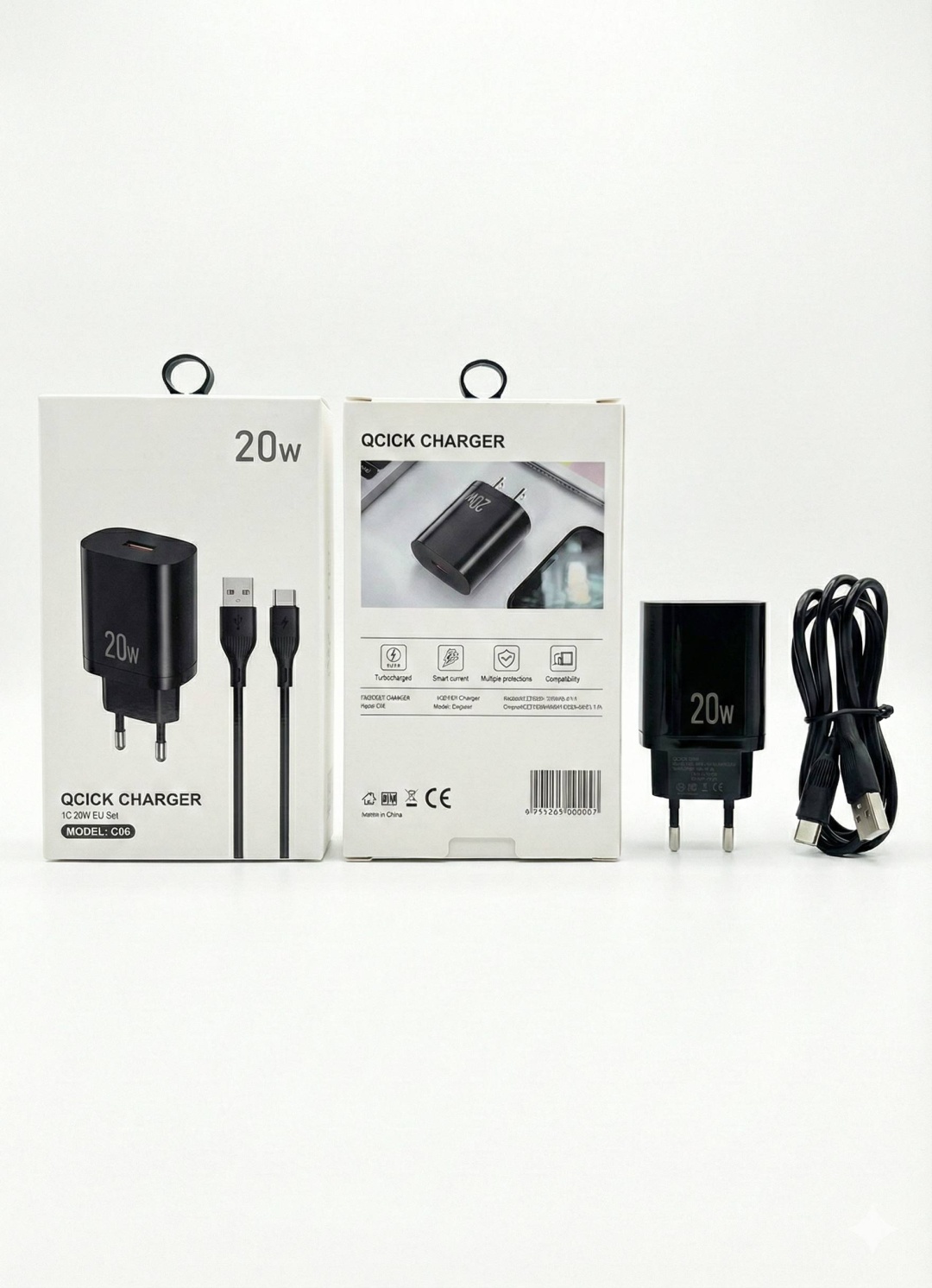 Зарядное устройство C06 USB 20 Вт черный