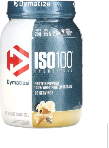 Протеин Dymatize Dymatize ISO100 Hydrolized 100% Whey Protein Isolate, Gourmet Vanila ваниль 610 г