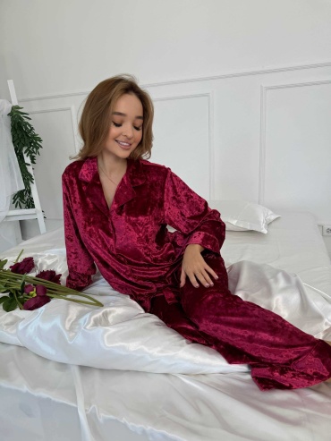 Пижама Luna Luxe бордовый