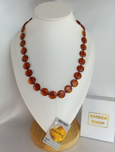 Бусы AmberShop 56831 длина 50 см натуральный янтарь янтарь