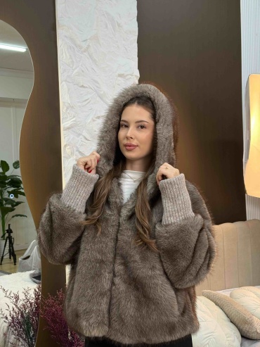 Шуба черный, серый