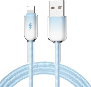 Кабель USB 3.0 (M), Lightning, 1 м, голубой