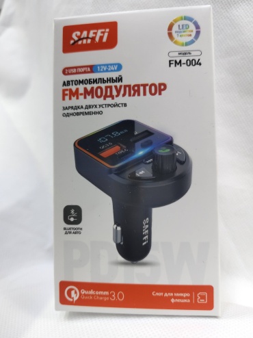 FM-трансмиттер SAFFI FM-004 черный