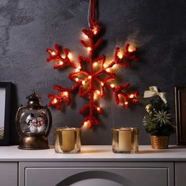 Luazon Lighting Снежинка красная 39 см