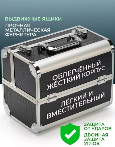 Бьюти кейс пластик, полиэстер