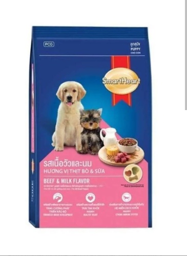 Корм Smart Heart со вкусом говядины и молока для щенков всех пород 10 кг