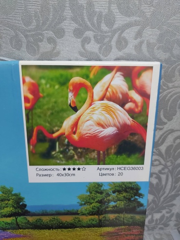 Фламинго холст на подрамнике 30x40 см