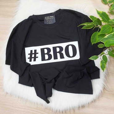Футболка TMH_TREND.KZ Брат Bro белый, антрацит