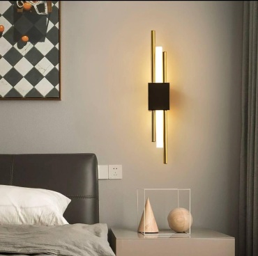 Бра настенный LED, черный, золотистый