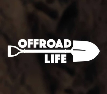 Наклейка OFF ROAD. Лопата. Белая 20×5см