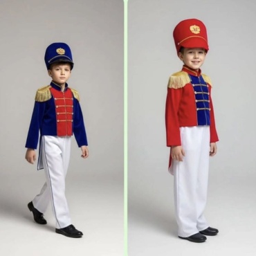 Карнавальный костюм Гусар синий, белый
