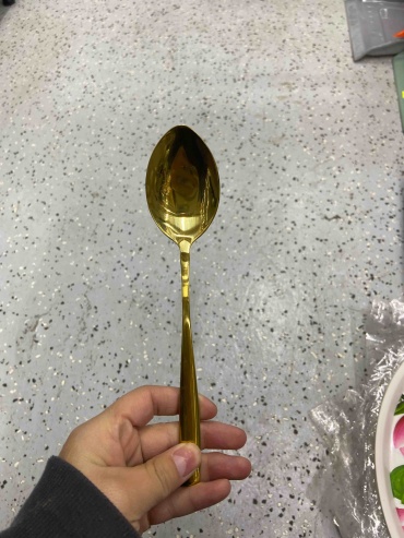 Ложка 1 шт, золотистый золотой