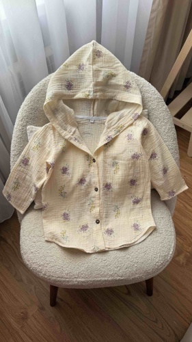 Туника SAFI collection бежевый, фиолетовый