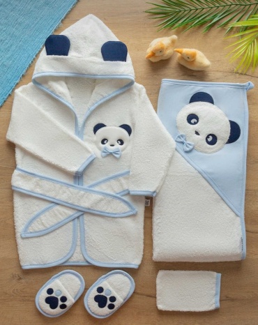Халат Sarebaby белый, голубой