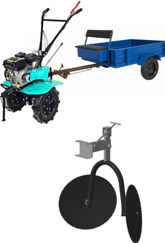 Мотоблок Sturm GK7210CI с телегой и окучником