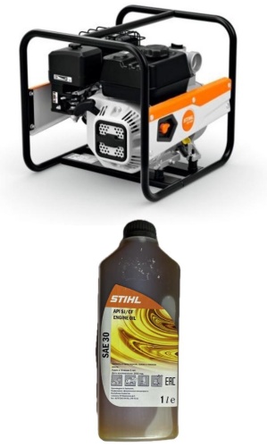 Мотопомпа STIHL WP 300+масло STIHL sae 30