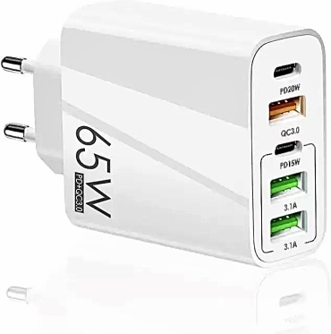 Зарядное устройство F002-65 USB Type-C, USB белый