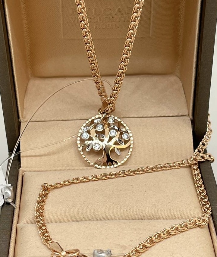 Колье Exclusive Gold Aij284 длина 45 см вес 4.15 г золото, фианит